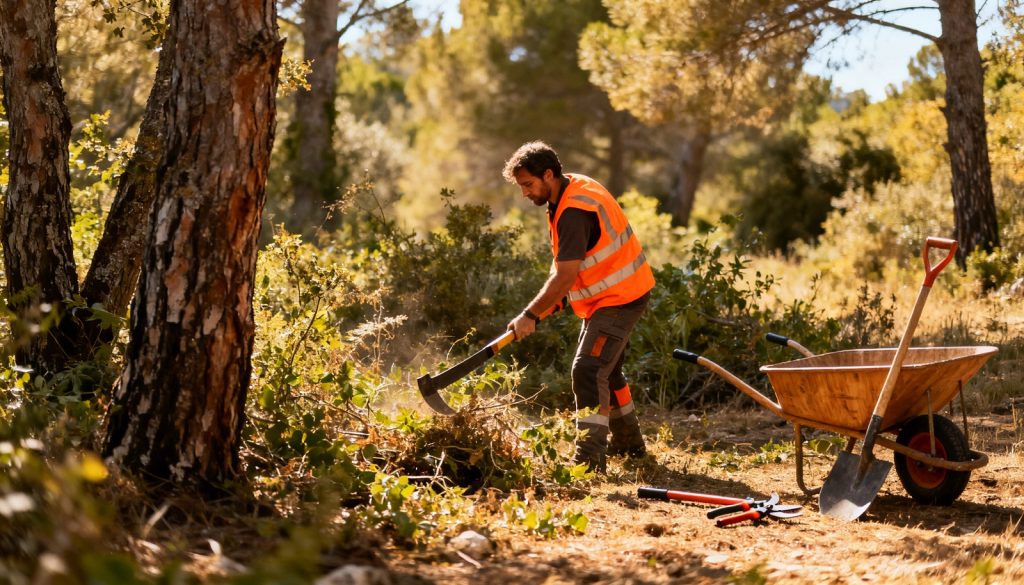 Débroussaillement et entretien d’un terrain boisé à Vidauban